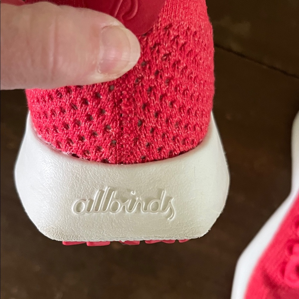 allbirds Women's Red Knit Runners with White Sole - Picture 2 of 4